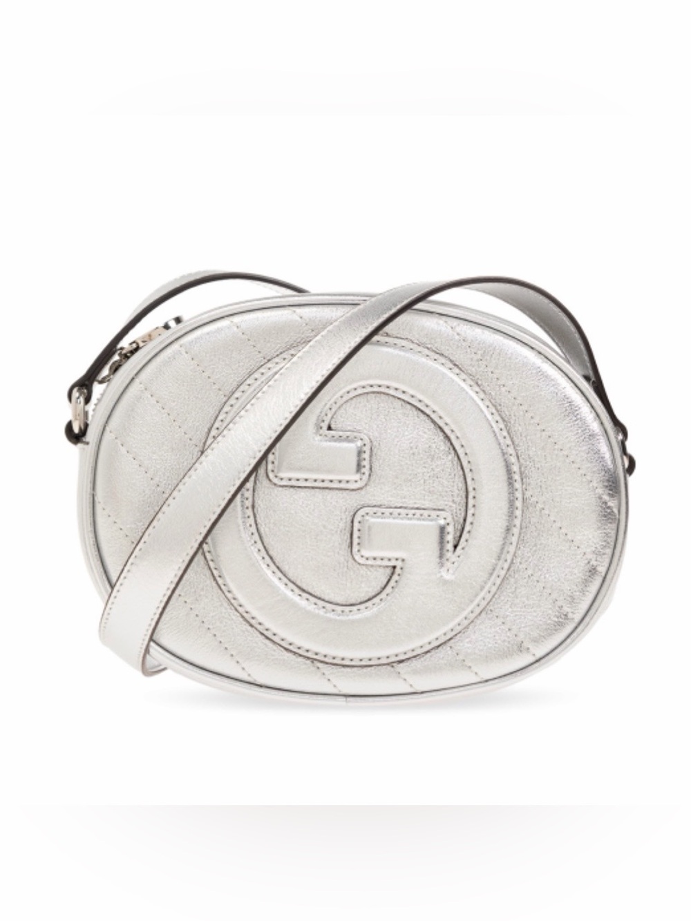 GUCCU Blondie GG logo metallic leather crossbody bag